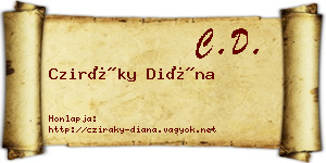 Cziráky Diána névjegykártya
